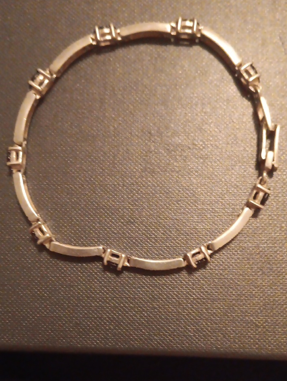 Vintage 925 CW Charles Winston Tanzanite & Marcasite Panel Link Bracelet